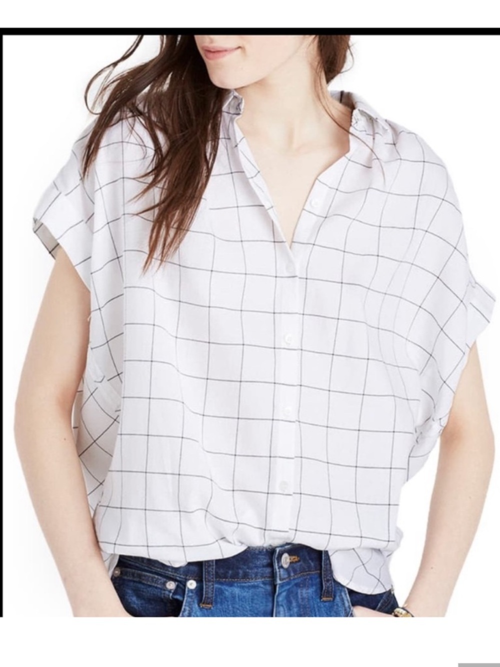 Madewell central down window pane button down shirt